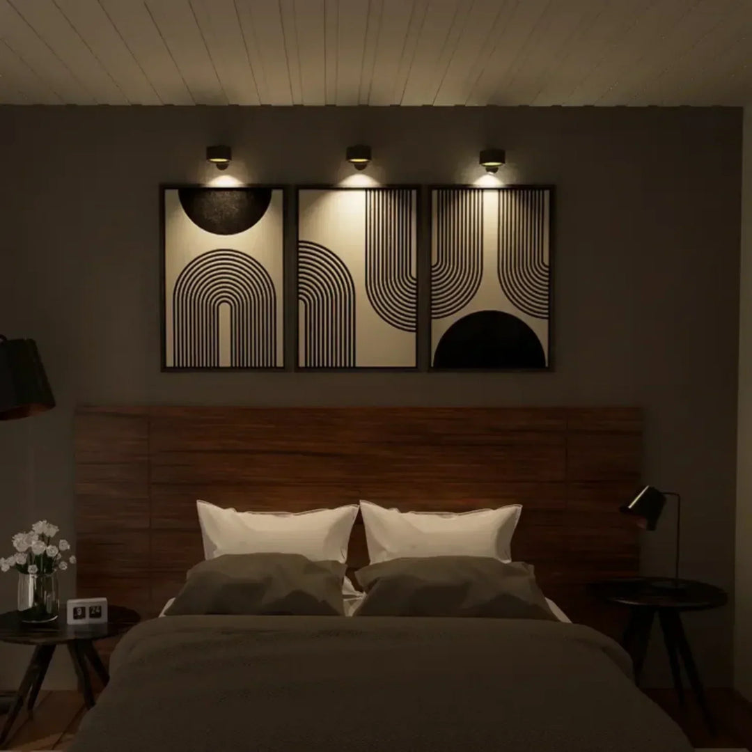 Wireless LumoFlex wall lamp for bedroom, living room, study; adjustable LED light for tasks