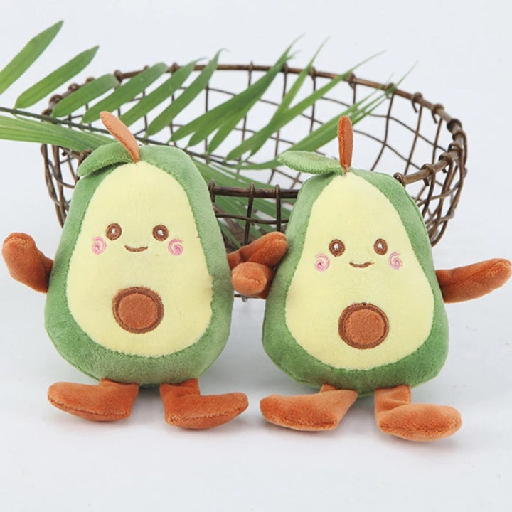Soft avocado pet toy with built-in squeaker, inviting playful cats and dogs for hours of fun