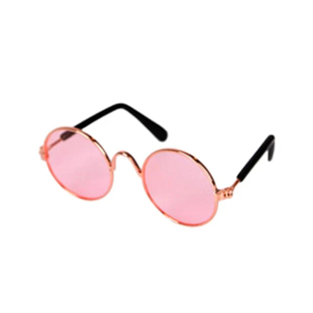 Collection of colorful round pet eye-wear, offering variety for cat and dog owners.