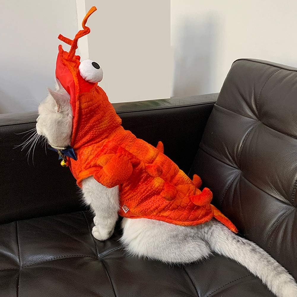 Funny dog lobster pet costume with claws and antennae, great for Halloween and pet accessory party wear