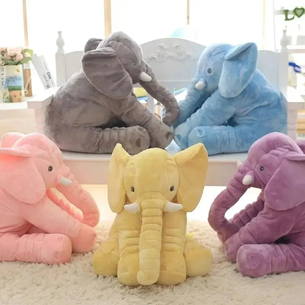 Comforting elephant cuddle pillow, plush toy for kids. Perfect baby gift, soft stuffed animal for nursery.