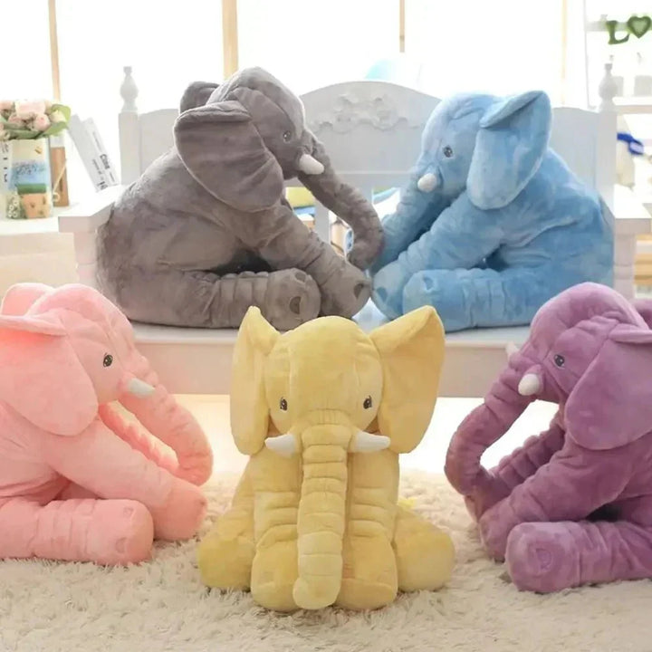 Comforting elephant cuddle pillow, plush toy for kids. Perfect baby gift, soft stuffed animal for nursery.