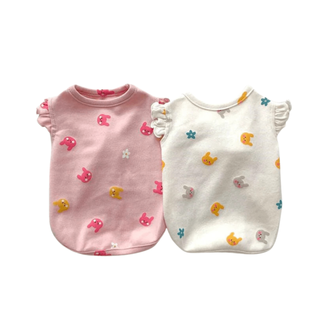 Cozy velvet pet vest featuring a charming rabbit pattern, ideal cat apparel for winter.