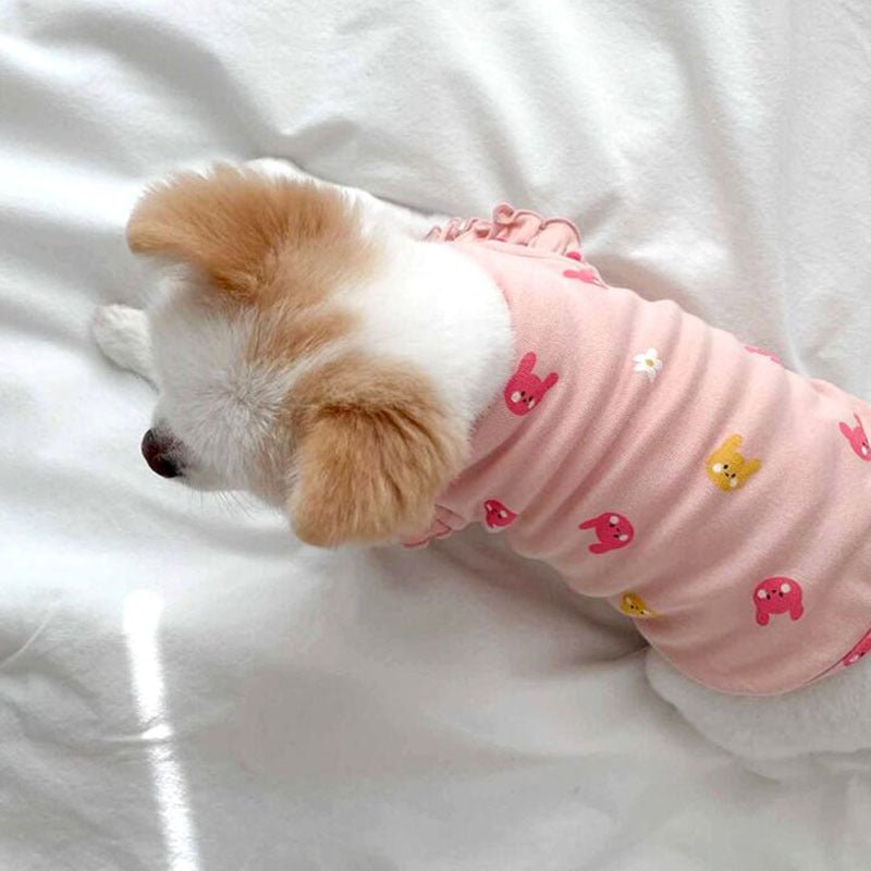 Fashionable cat apparel: velvet vest with cute rabbit, designed for comfort and style.