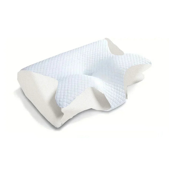 Ergonomic memory foam cervical pillow, 2-in-1 design for back & side sleepers. Optimal neck support.