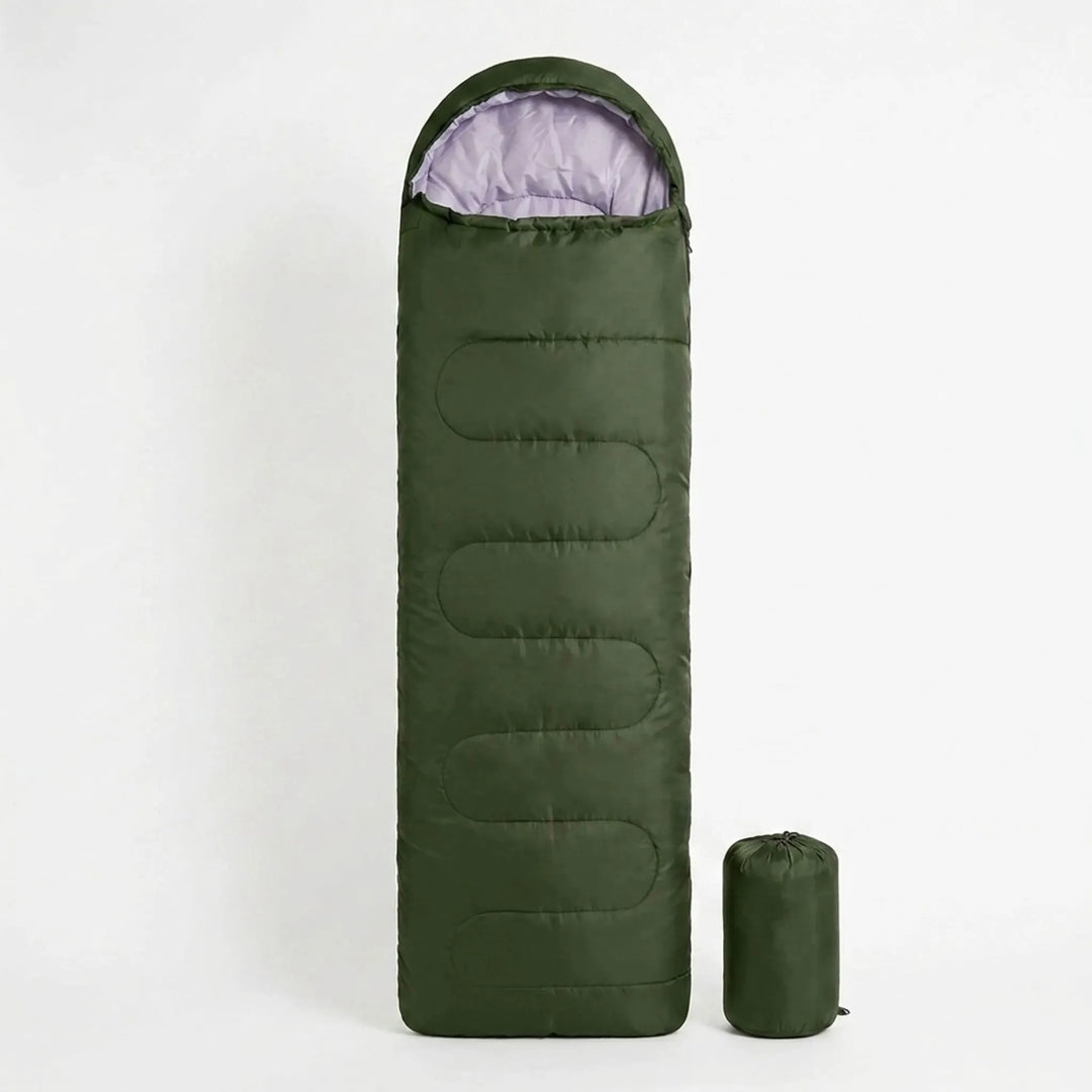 Portable adult's 3-season lightweight sleeping bag, perfect for backpacking, camp gear, and travel.
