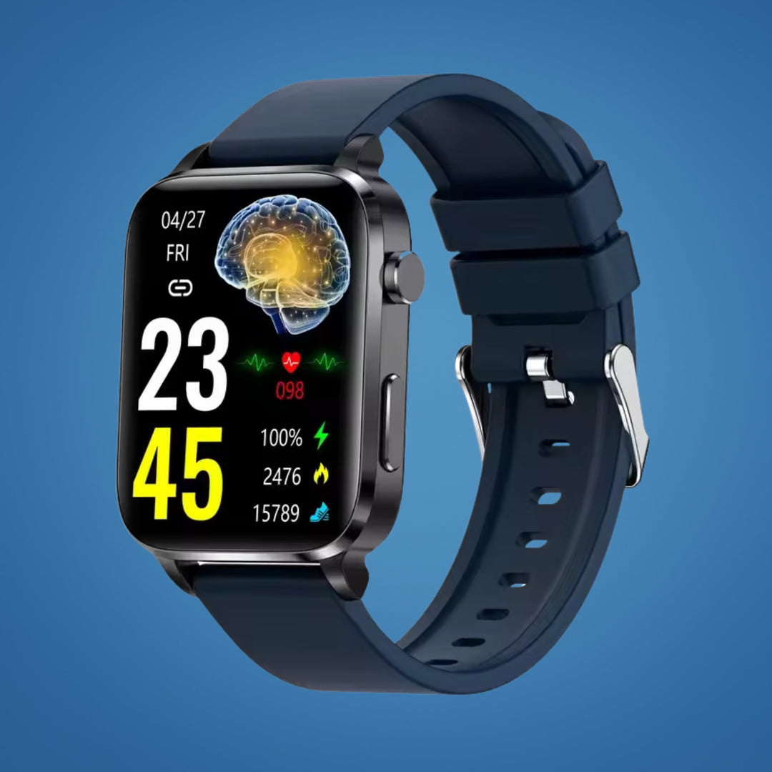 Adults' non-invasive smartwatch for pain-free blood sugar & glucose monitoring. Health & fitness tracker.