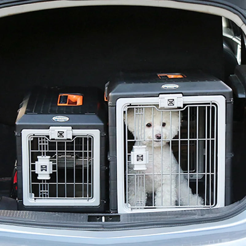 Foldable airline pet carrier for cats & dogs, featuring soft sides and shoulder strap for comfortable animal transport.