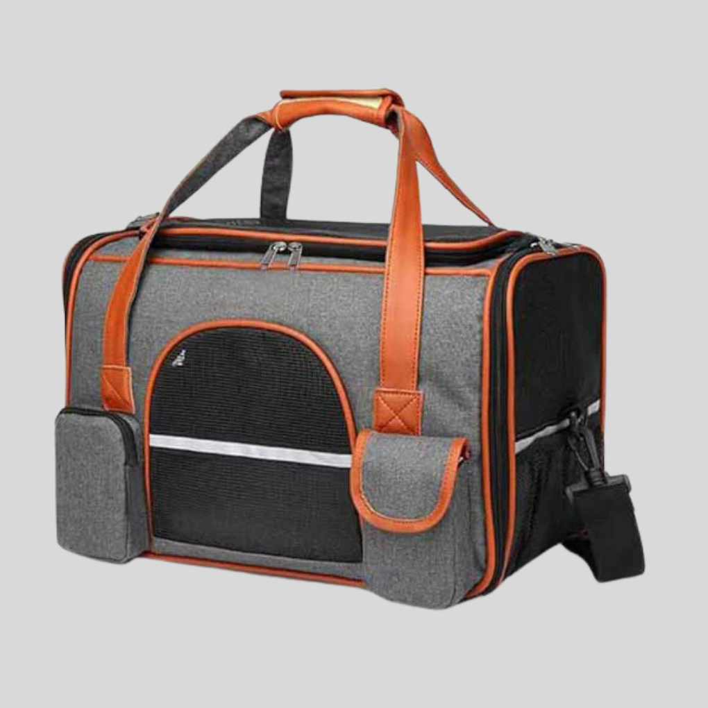 Airline approved pet travel carrier for small dogs & cats, black, soft-sided, in-cabin compliant