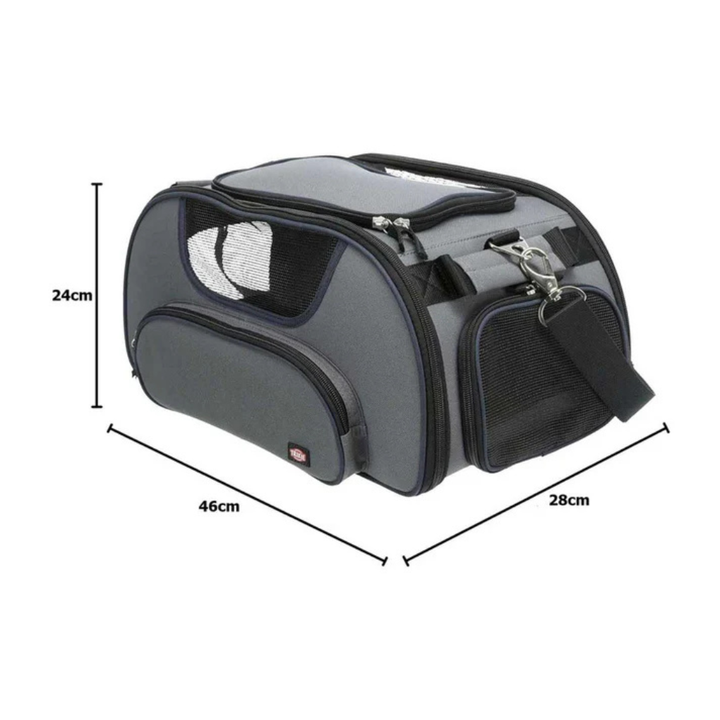 Durable pet travel bag, airline-approved for in-cabin use with small pets, includes shoulder strap