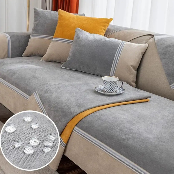All-season water-resistant colorblock couch protection cover for sofa, pet-friendly and anti-slip.