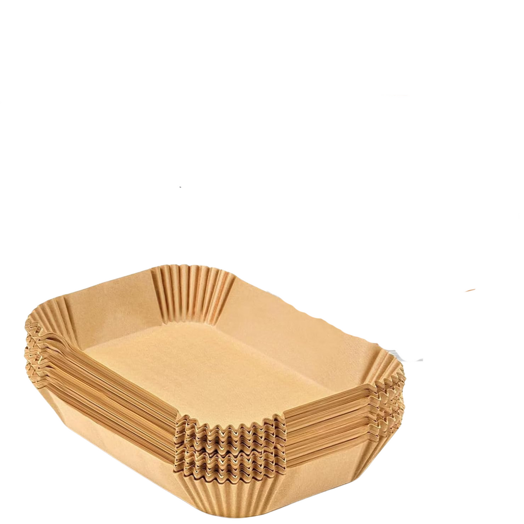 Convenient disposable air fryer liner protects basket from grease.