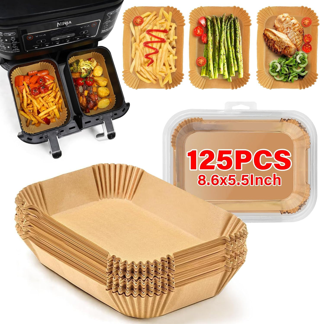 Round non-stick air fryer parchment liner, perfect for healthy cooking.