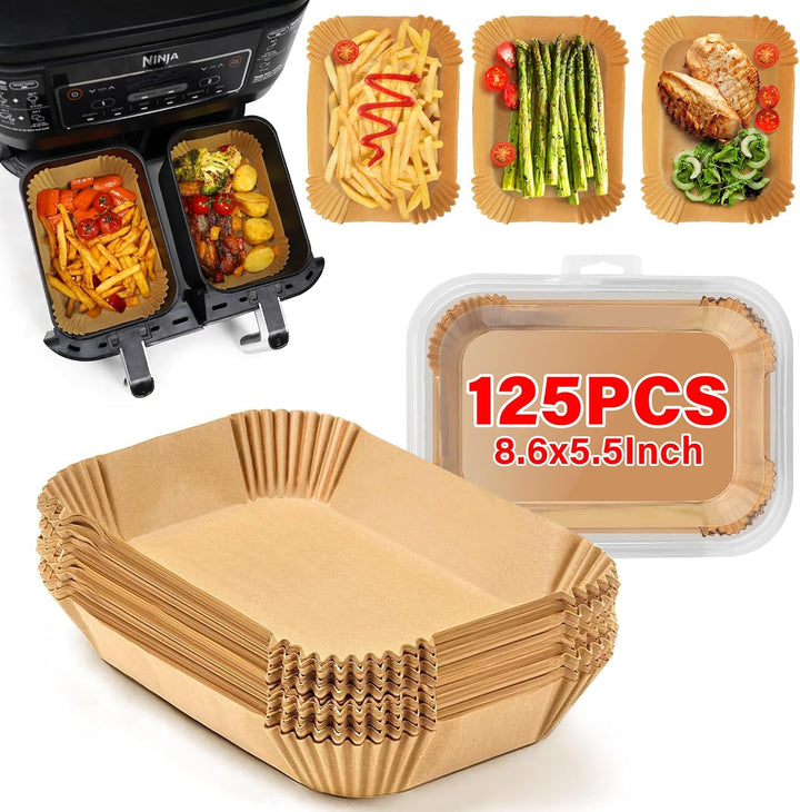 Round non-stick air fryer parchment liner, perfect for healthy cooking.