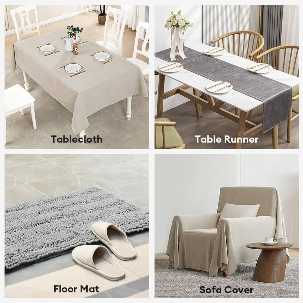 Home organization solution: anti-slip grippers applied to a couch cover for stability.