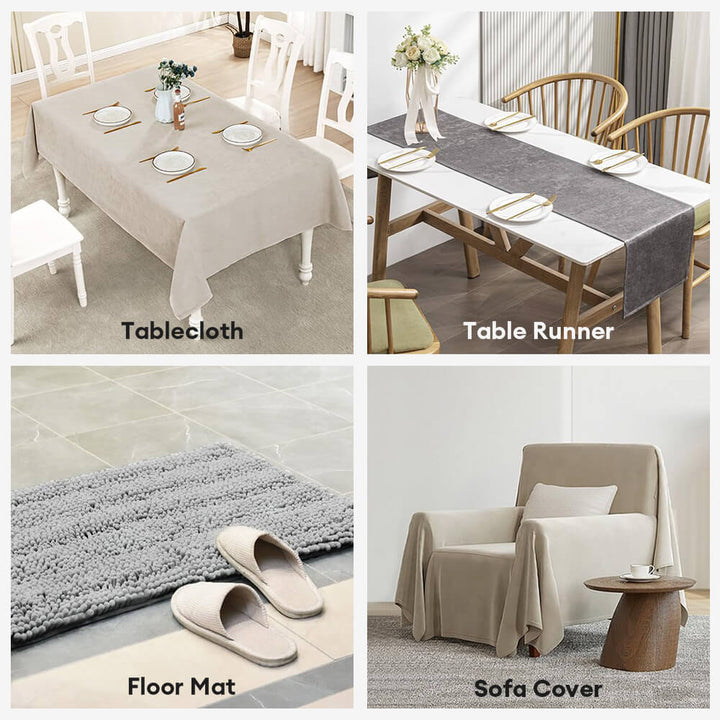 Home organization solution: anti-slip grippers applied to a couch cover for stability.
