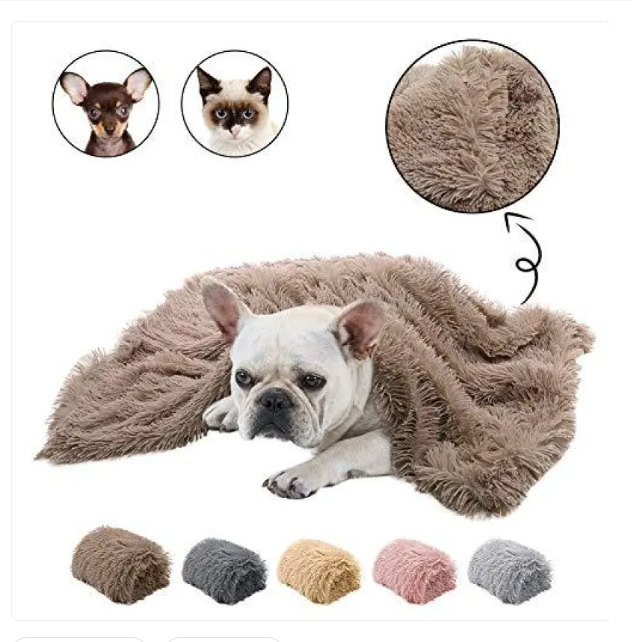 Warm, plush pet blanket in apricot, ideal for dogs and cats, providing ultimate comfort and softness