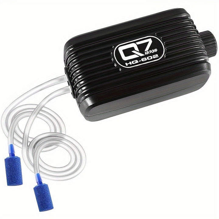 Hydroponics pond aerator: an aquarium air pump with dual outputs, perfect for large fresh/saltwater tanks