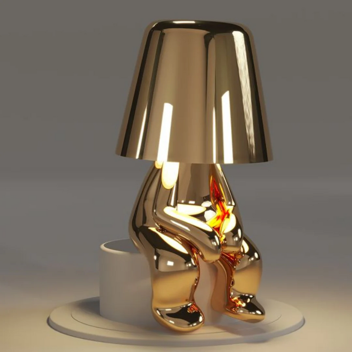 Modern creative lamp, rechargeable & dimmable for versatile home ambiance.