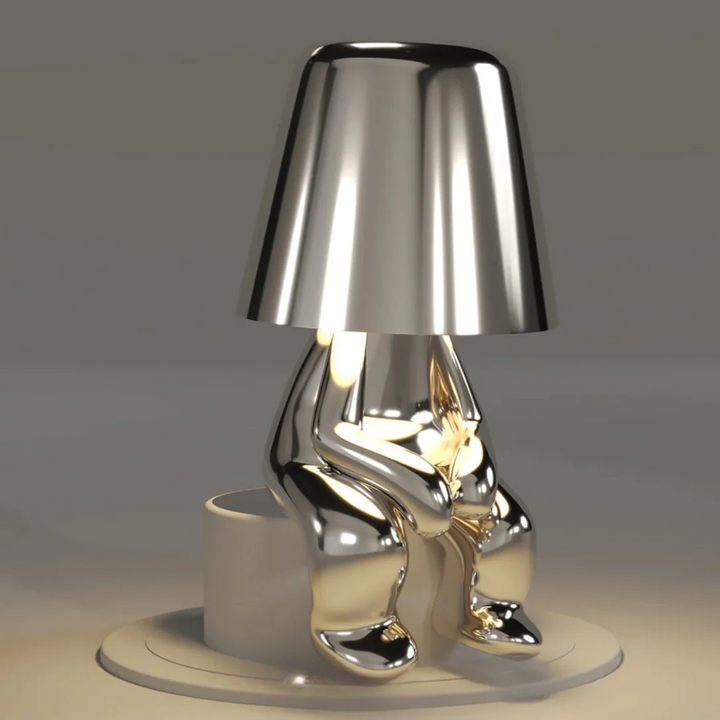 Stylish artistic table lamp with touch dimming, enhancing mood & decor.