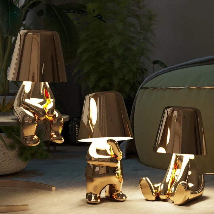 Portable rechargeable table lamp, versatile for mood lighting & decor.