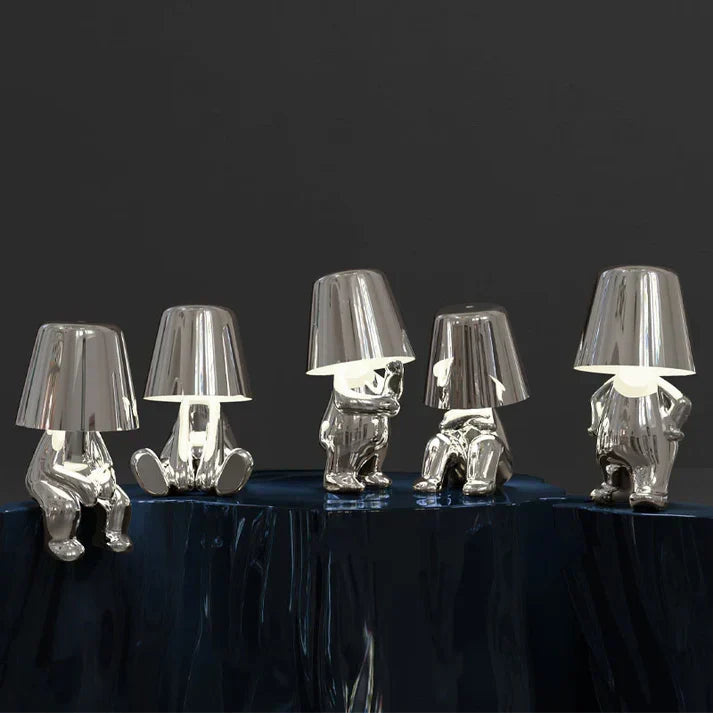 Wireless artistic lamp with dimmable features, ideal for cozy spaces.