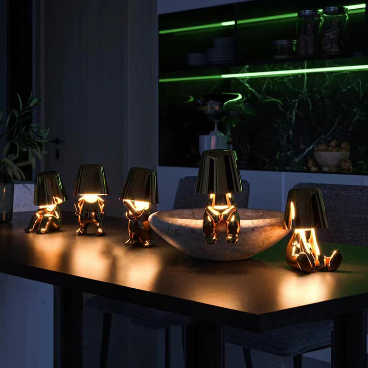 Elegant artistic table lamp, providing warm mood lighting and sophisticated decor.