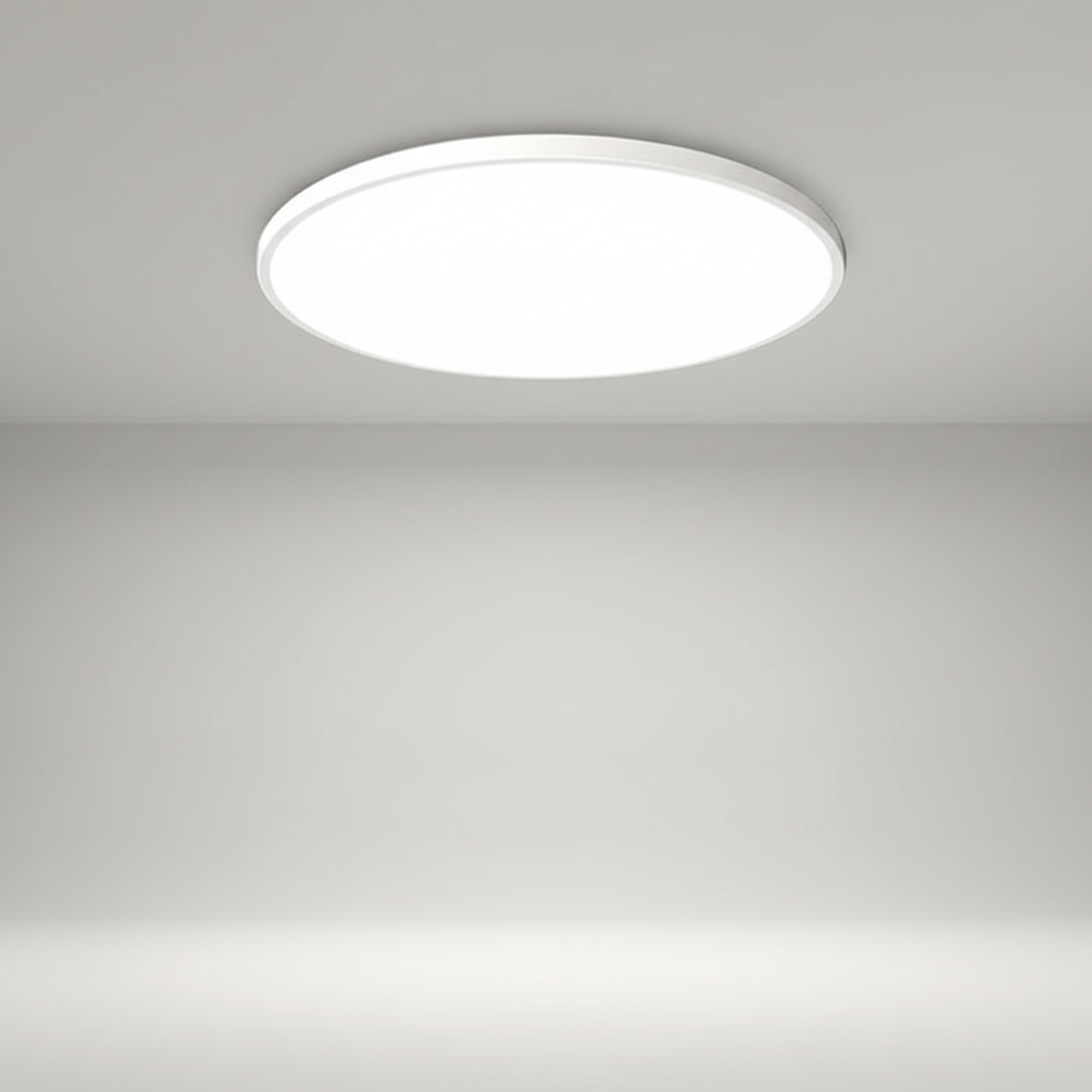 AuraSphere modern flat minimalist LED ceiling light creating a perfect ambiance for contemporary interiors.