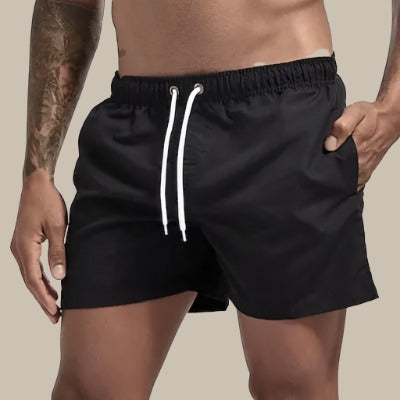 Durable men's swim trunks, quick-dry fabric for active beach and pool days.