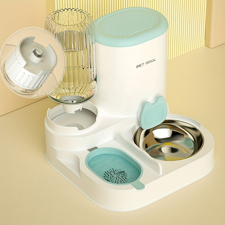 Easy clean 2-in-1 automatic cat feeder with water dispenser for daily pet supplies