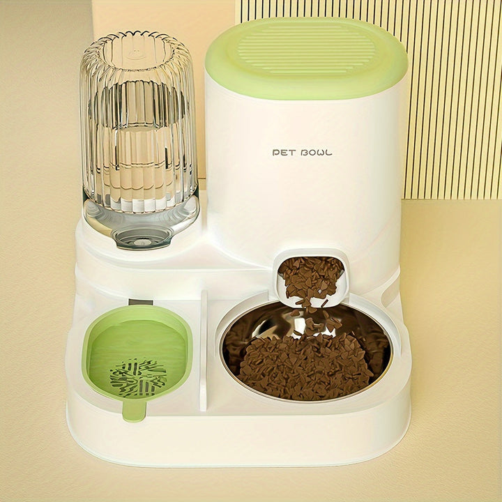 Convenient 2-in-1 cat waterer and dry food dispenser for hassle-free pet feeding