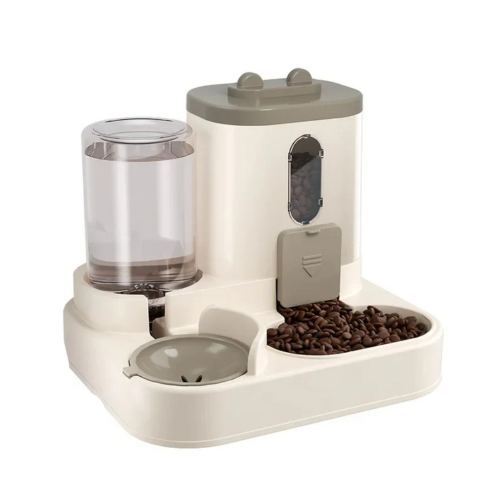 Automatic pet supplies: gravity feeder and waterer combo providing continuous food and water for pets