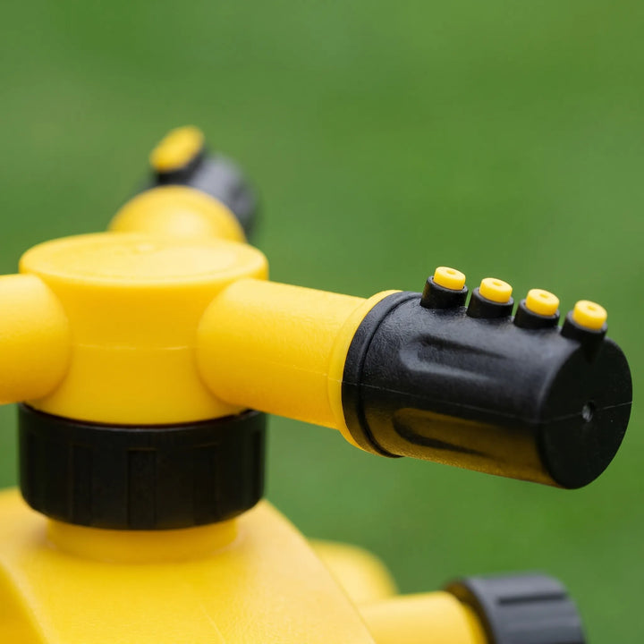Efficient 3-arm automatic water sprayer for comprehensive yard and garden coverage.