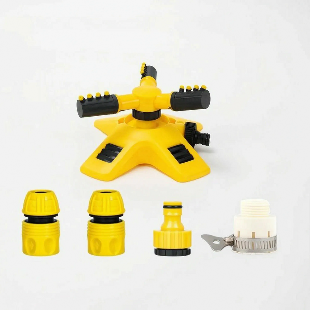 Automatic 3-arm garden sprinkler, perfect for even and widespread lawn watering.
