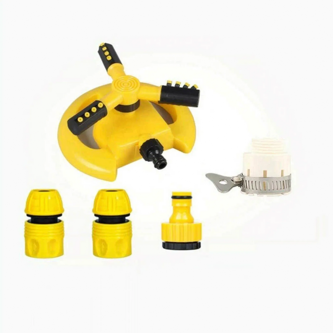 Adjustable 3-arm automatic lawn sprinkler for effective garden watering & irrigation.