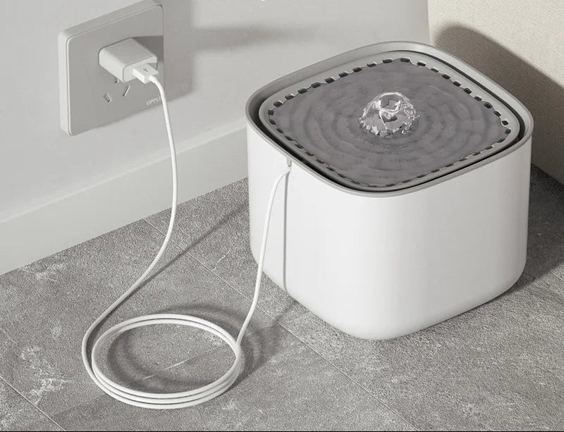 Automatic 3L pet water fountain, stainless steel bowl, with filtration system, for cats & dogs