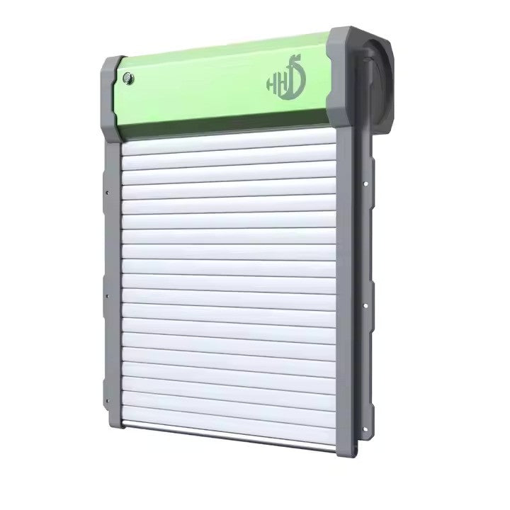 Automatic chicken coop door, weatherproof design with remote control for pet containment.