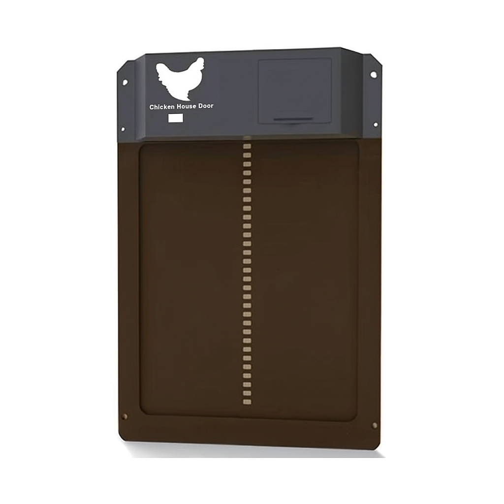 Automatic chicken coop door with timer & light sensor for predator protection and flock care