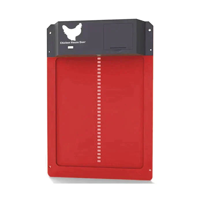 Automatic chicken door with timer settings, ensuring secure coop entry and exit for pets