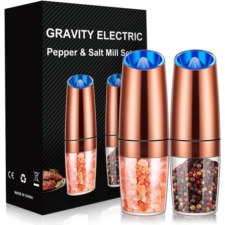 Ergonomic automatic electric salt grinder for easy spice grinding.