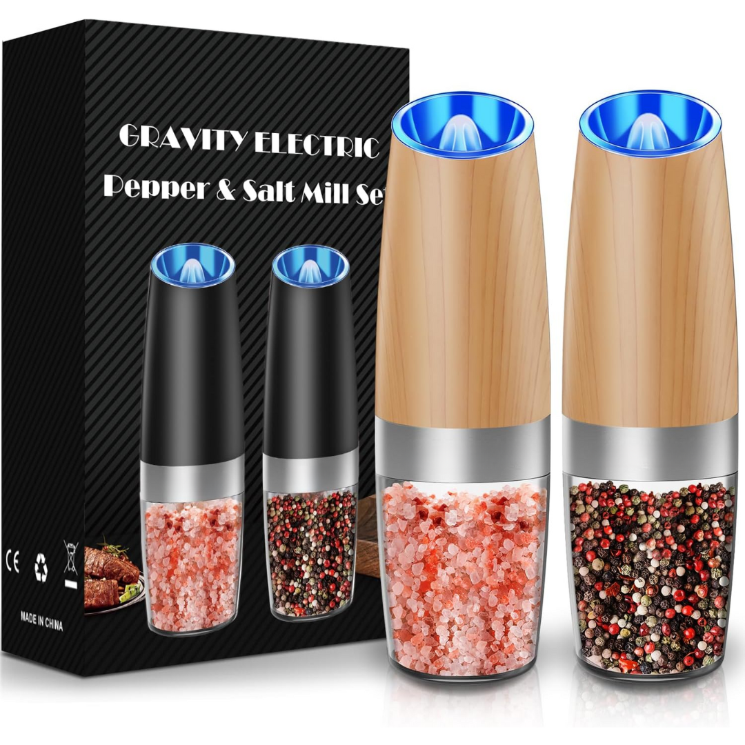 USB rechargeable automatic salt grinder for effortless seasoning.