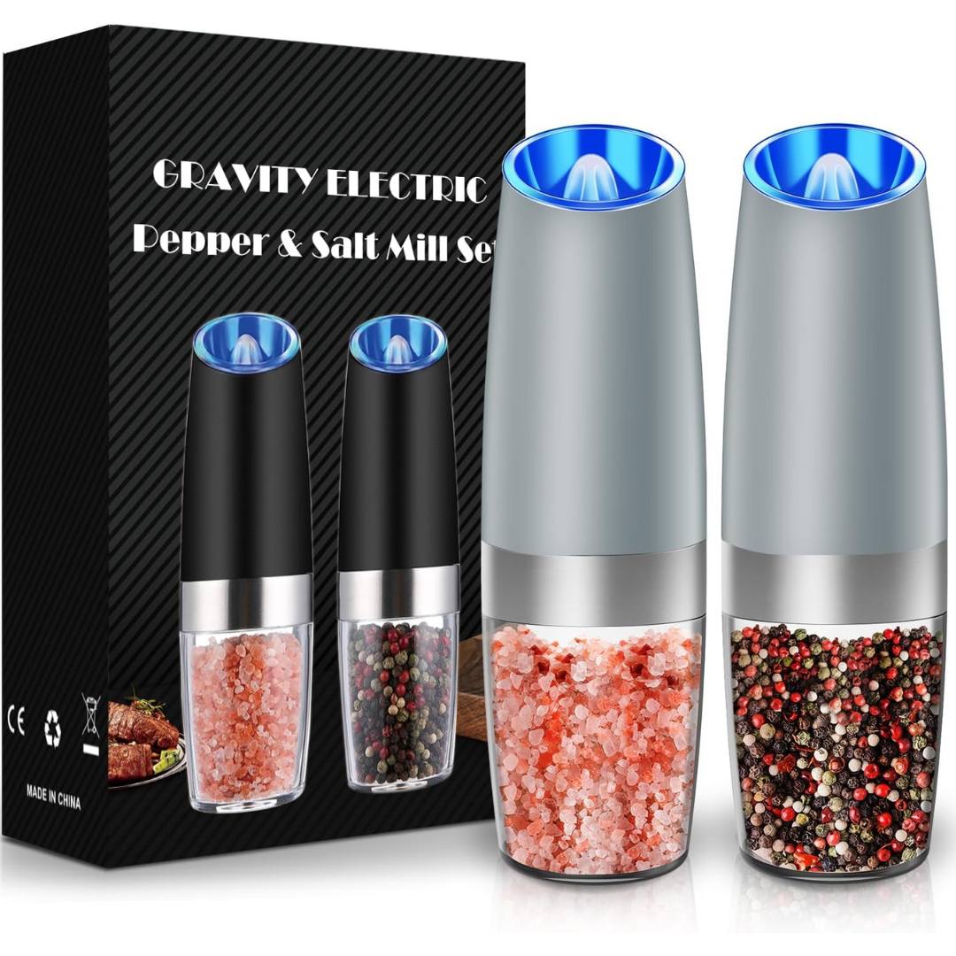 Sleek electric pepper mill for convenient one-hand operation, rechargeable.