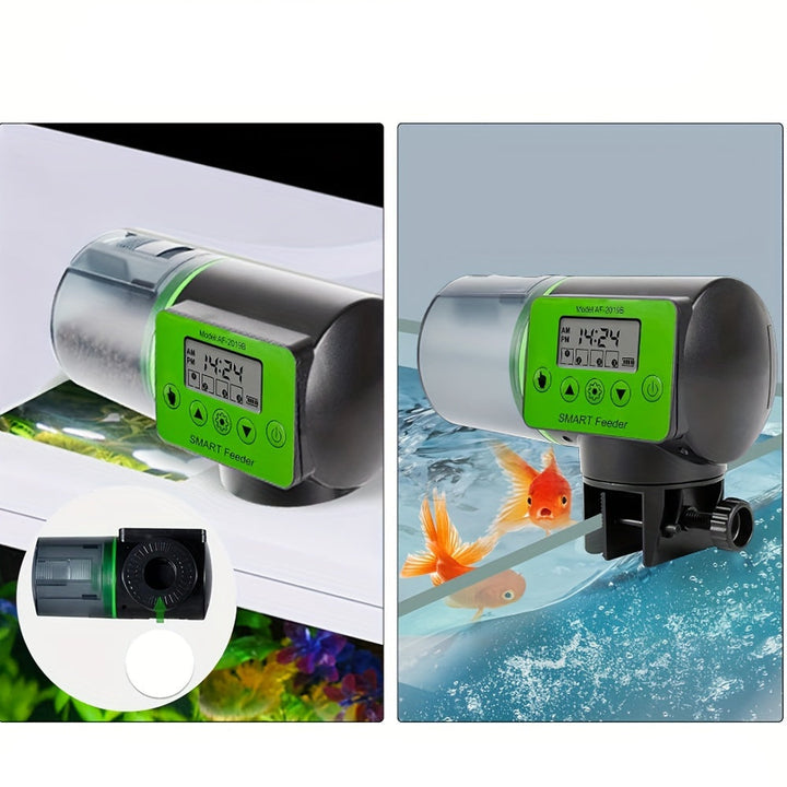 Digital automatic fish feeder, pet supplies, ideal for aquariums and pond fish.