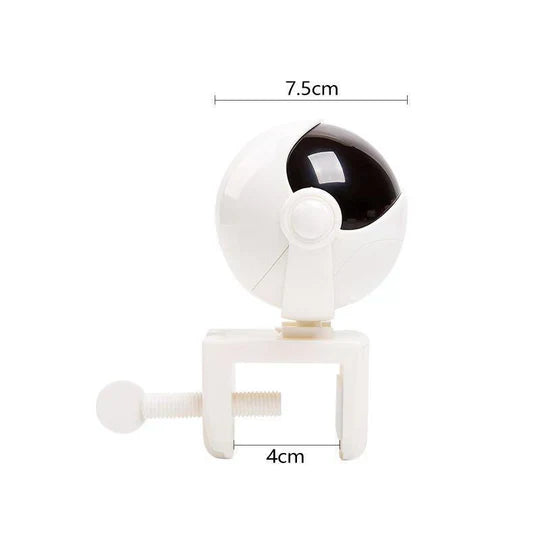 White automatic interactive cat toy with multiple play modes for mental and physical enrichment
