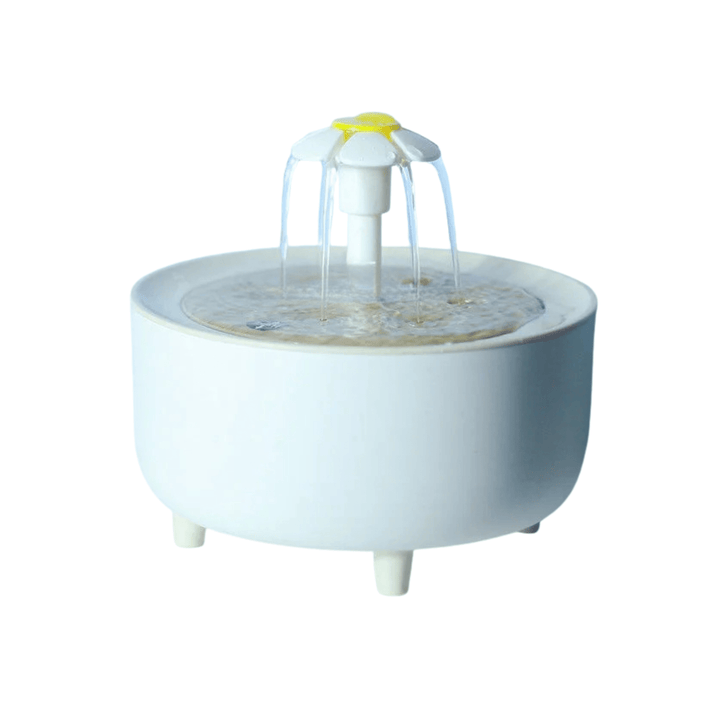 Quiet automatic cat fountain with multi-layered filtration for fresh, clean drinking water