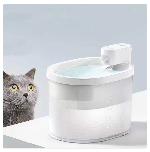 Automatic pet drinking fountain with filter & quiet pump, ensuring fresh water for dogs & cats