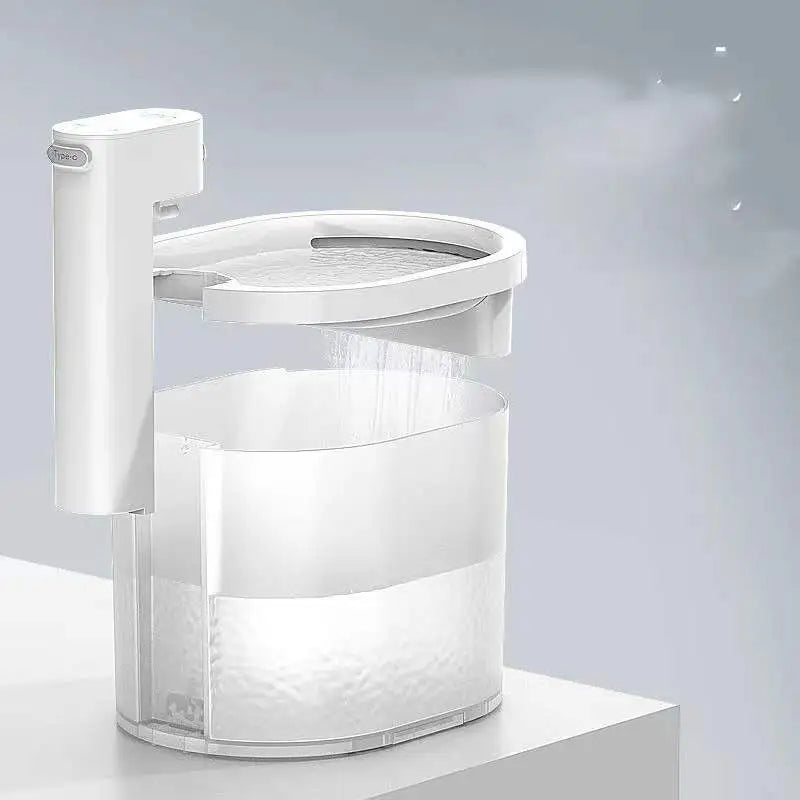 Close-up of pet water fountain filter, highlighting the clean water system for petcare