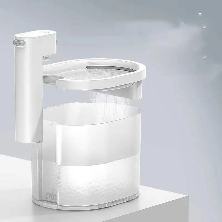 Close-up of pet water fountain filter, highlighting the clean water system for petcare
