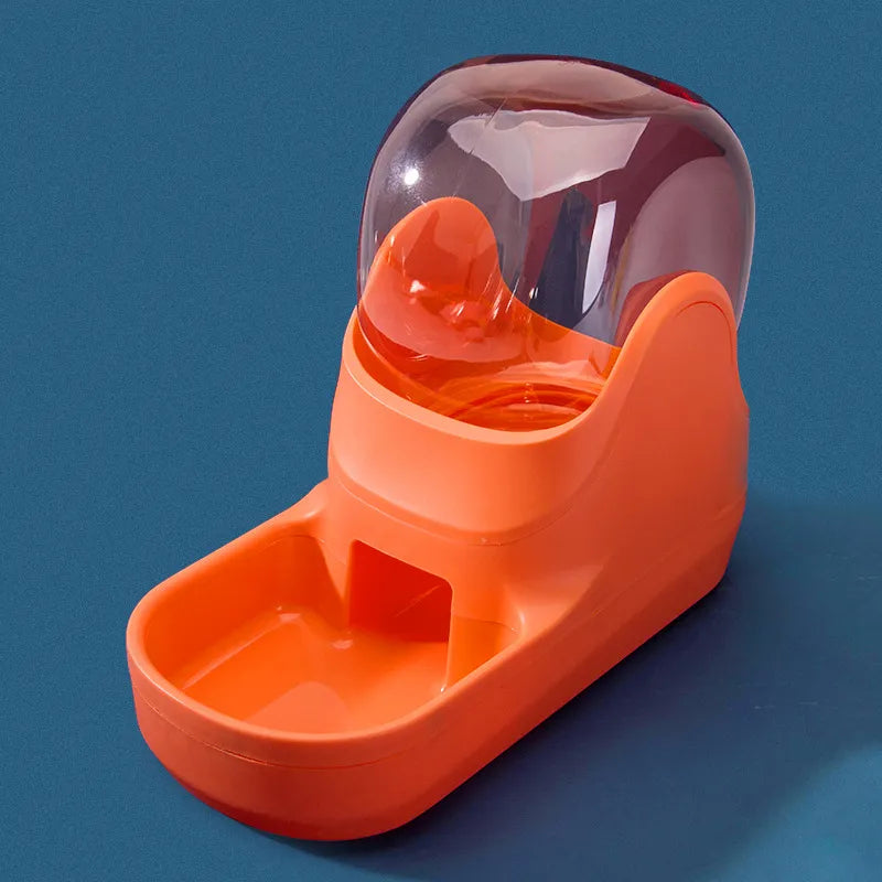 Green pet feeder and water dispenser set for easy pet care, gravity design ensures continuous supply