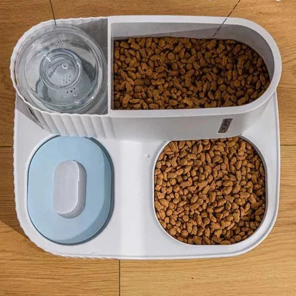 Two-in-one pet water dispenser and food bowl, a clean and efficient pet supplies item.